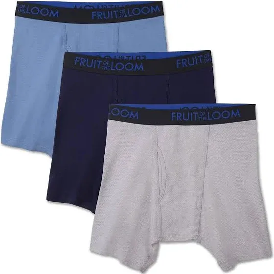 Fruit of the Loom Men's Premium 3pk Breathable Cotton Micro-mesh Boxer Brief