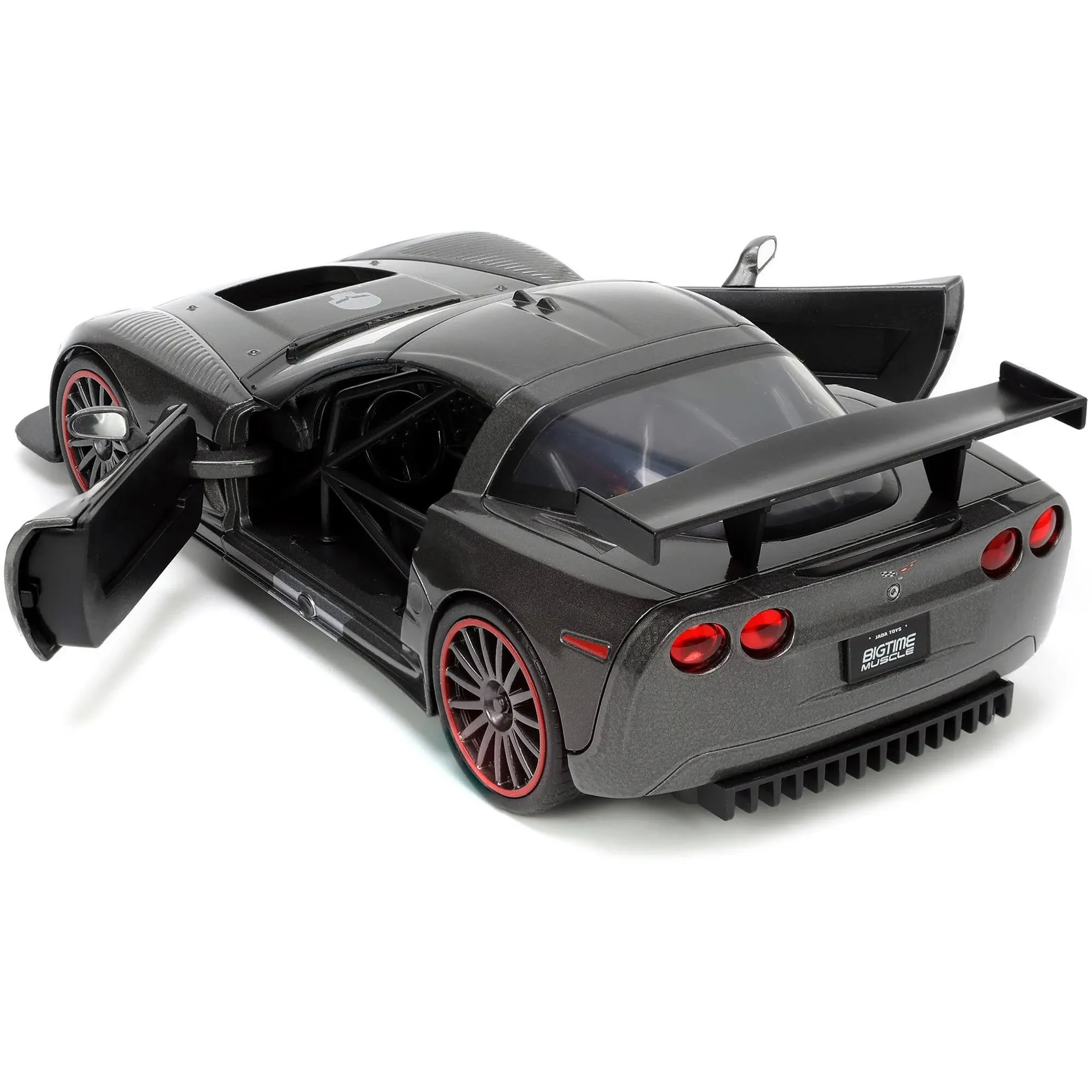 Jada 1/24 Diecast Model Car - 2005 Chevrolet Corvette C6-r Dark Gray Metallic