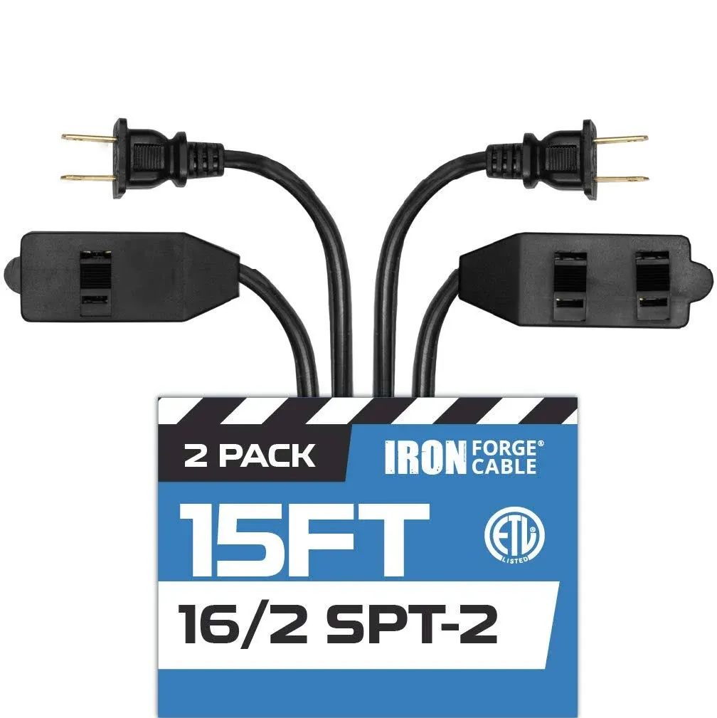 Iron Forge Cable 25 Ft Brown Extension Cord 2 Pack