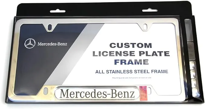 Mercedes Benz Genuine Q6880086 - Polished Stainless Steel License Plate Frame