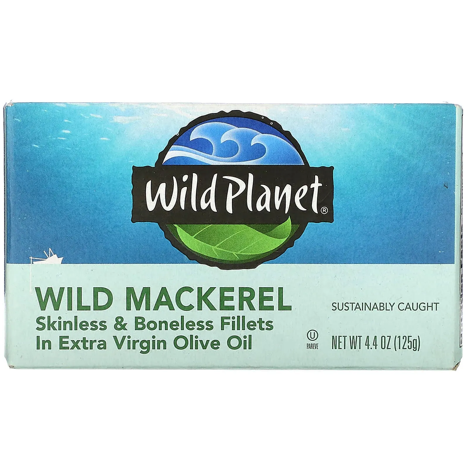 Wild Planet Wild Mackerel, Skinless & Boneless Fillets in Extra Virgin Olive Oil - 4.4 oz