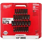 Milwaukee 49-66-7016 Shockwave Impact Duty 1/2" Drive SAE & Metric Deep 6 Point Socket Set