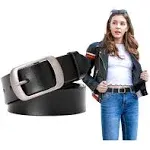 SUOSDEY Fashion Womens Leather Belt, Soft Leather Waist Belt with Pin Buckle for Jeans Pants,width 1.3"