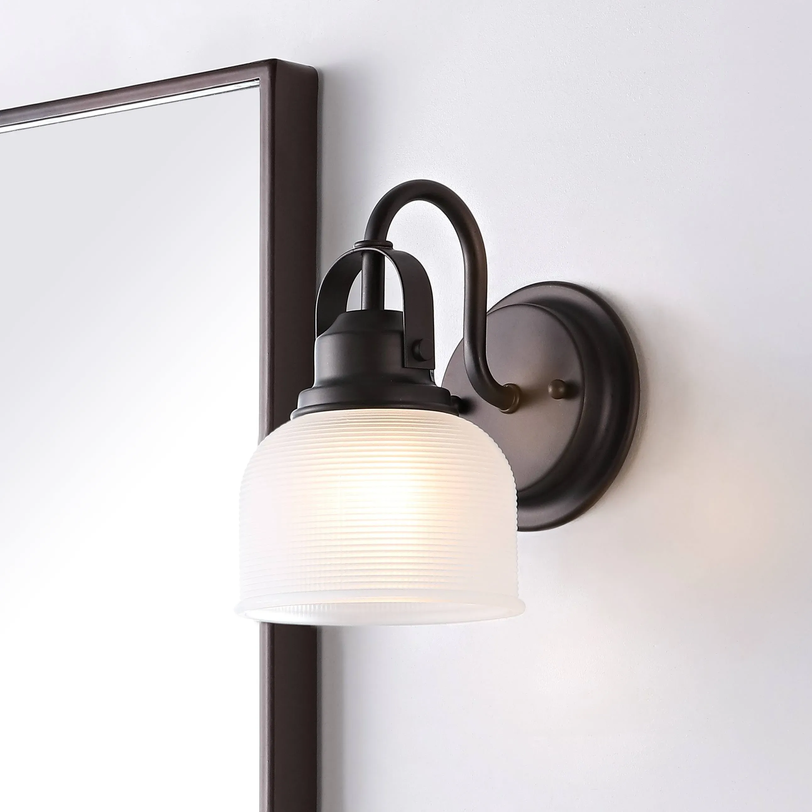 Jonathan Y JYL7408C Virginia 17.25 in. 2-Light Oil Rubbed Bronze Metal/Glass LED Vanity Light