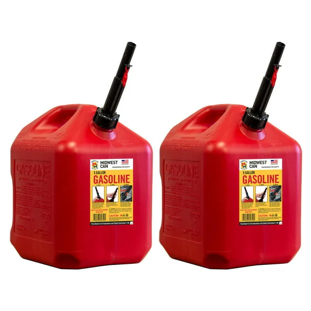 Midwest Can Company 5 Gallon No Spill Gas Can, Red