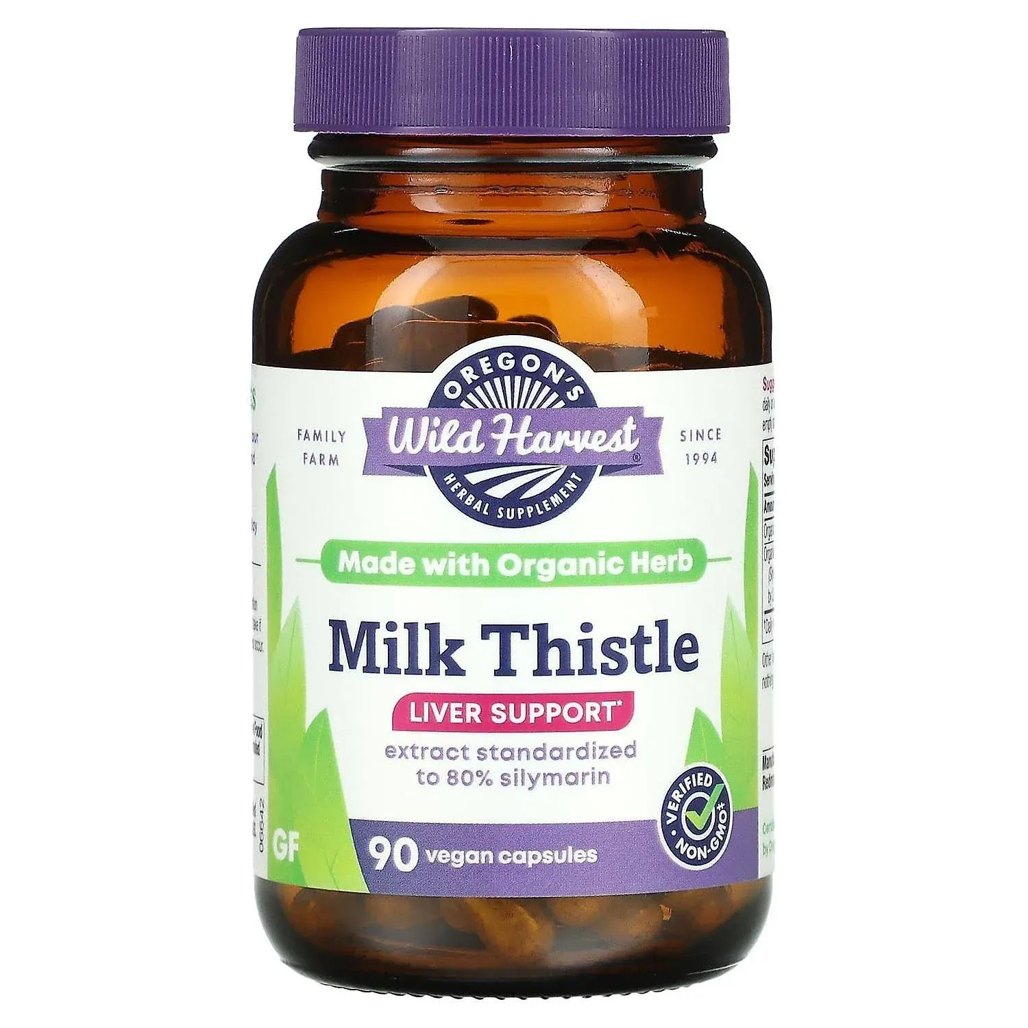 Oregon's Wild Harvest - Milk Thistle - 90 Gelatin Capsules