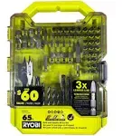 RYOBI Screwdriver Drill and Impact Drive Bit set (65-Piece) Drive Bits A986501