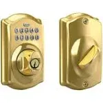 Schlage BE365 CAM 609 Camelot Keypad Deadbolt, Antique Brass