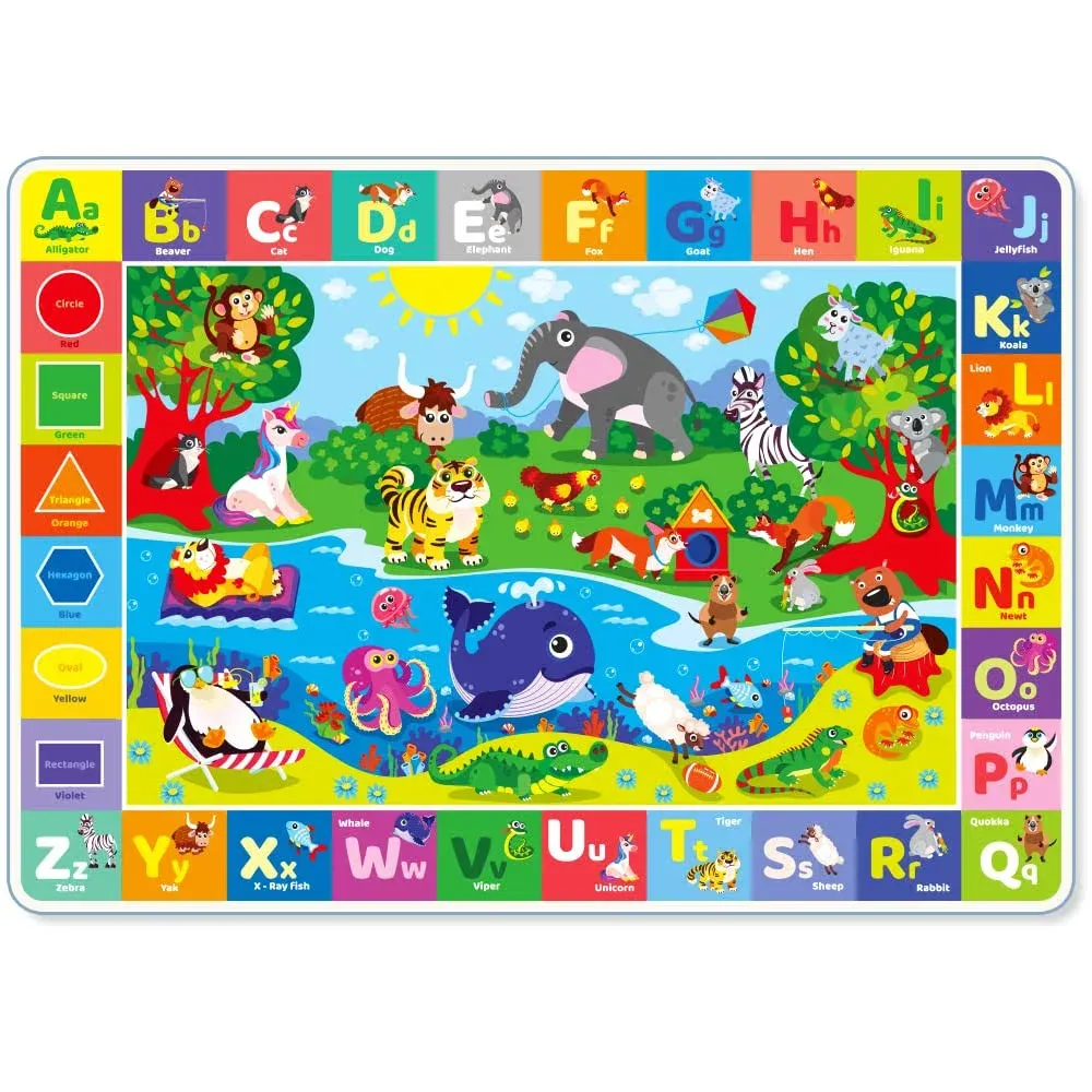 QUOKKA Baby Play Mat for Floor Super Soft Plush Surface ABC Playmat for Toddl...