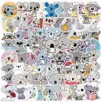 Koala Stickers 100pcs Cute Animal Stickers Waterproof Vinyl Decals for Water Bottles Bicycle Laptop Computer Luggage Kids Teens Boys Girls Koala