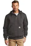 Carhartt Rain Defender Paxton Heavyweight Hooded Zip Mock Sweatshirt (Carbon Heather) S