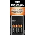 Duracell Ion Speed 1000 Battery Charger for AA and AAA batteries, Includes 4 Pre-Charged AA Rechargeable Batteries, for Household and Business Devices