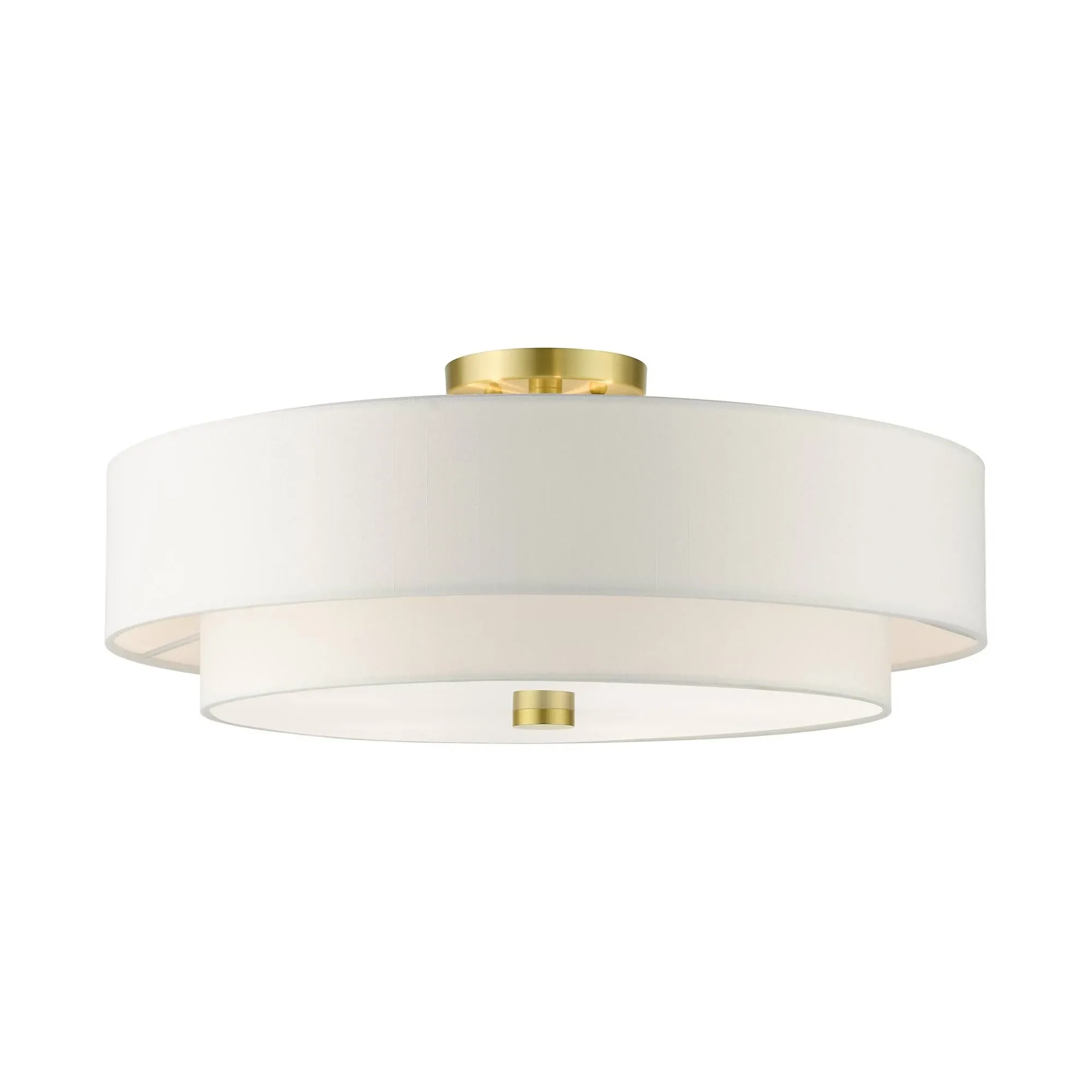 Livex Lighting Meridian - Light Semi-Flush Mount , Satin Brass 52140-12