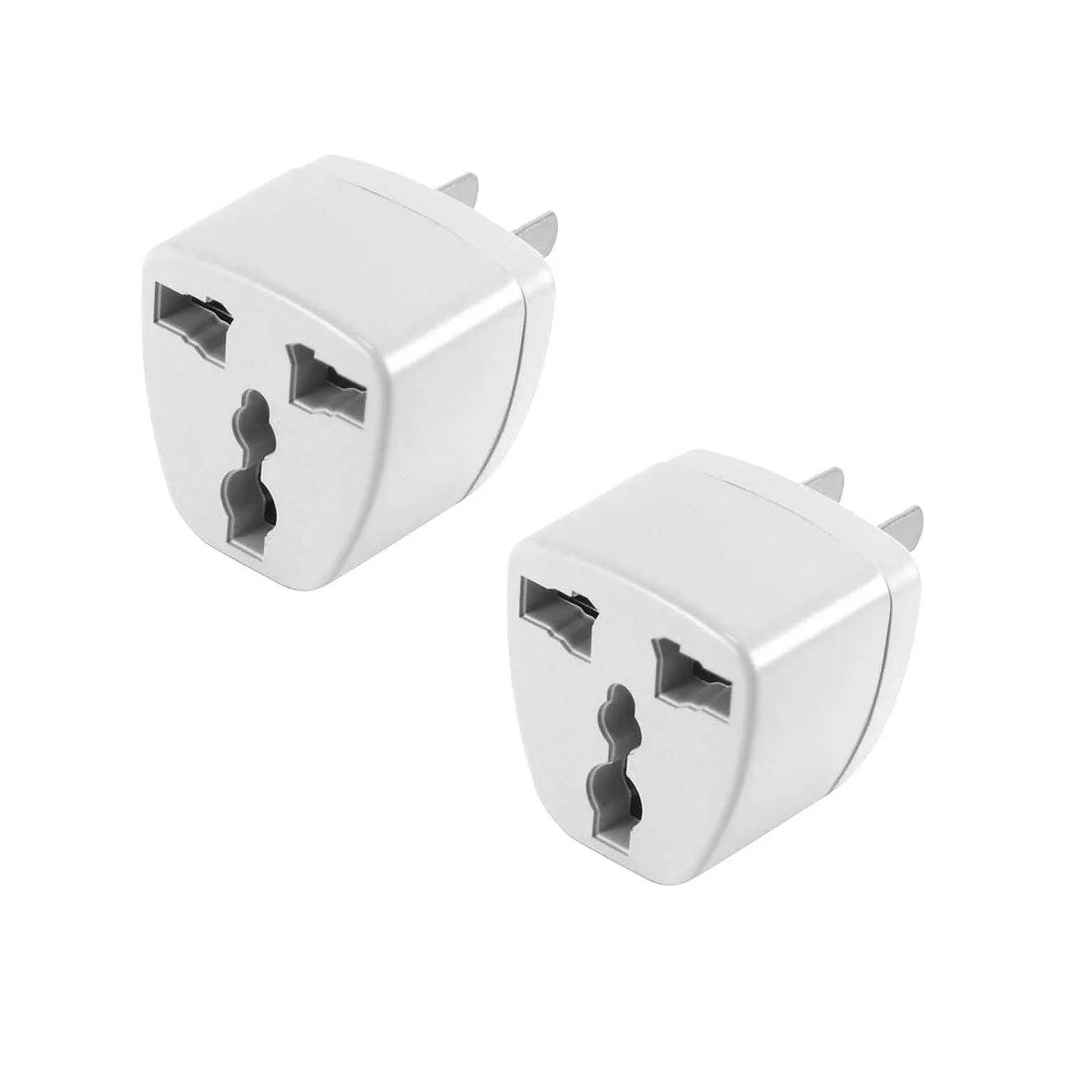 Cellet USA, Canada, Mexico, Japan Travel Plug Power Adapter Round Pin (EU/UK/Korea/China/AU) to Flat (USA) Pin, 2 Pack, White CNFPIN2