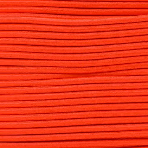 GOLBERG Elastic Shock Cord - 2.5mm, 1/32, 1/16, 3/16, 5/16, 1/8, 3/8, 5/8, 1/4, 1/2 inch diameter - 10, 25, 50, 100 ft lengths - Made in the USA (Neon Orange, 1/2in x 10ft)