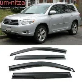 Fits 08-13 Toyota Highlander Mugen Style Window Visors Vent Tape-On Acrylic 4PCS