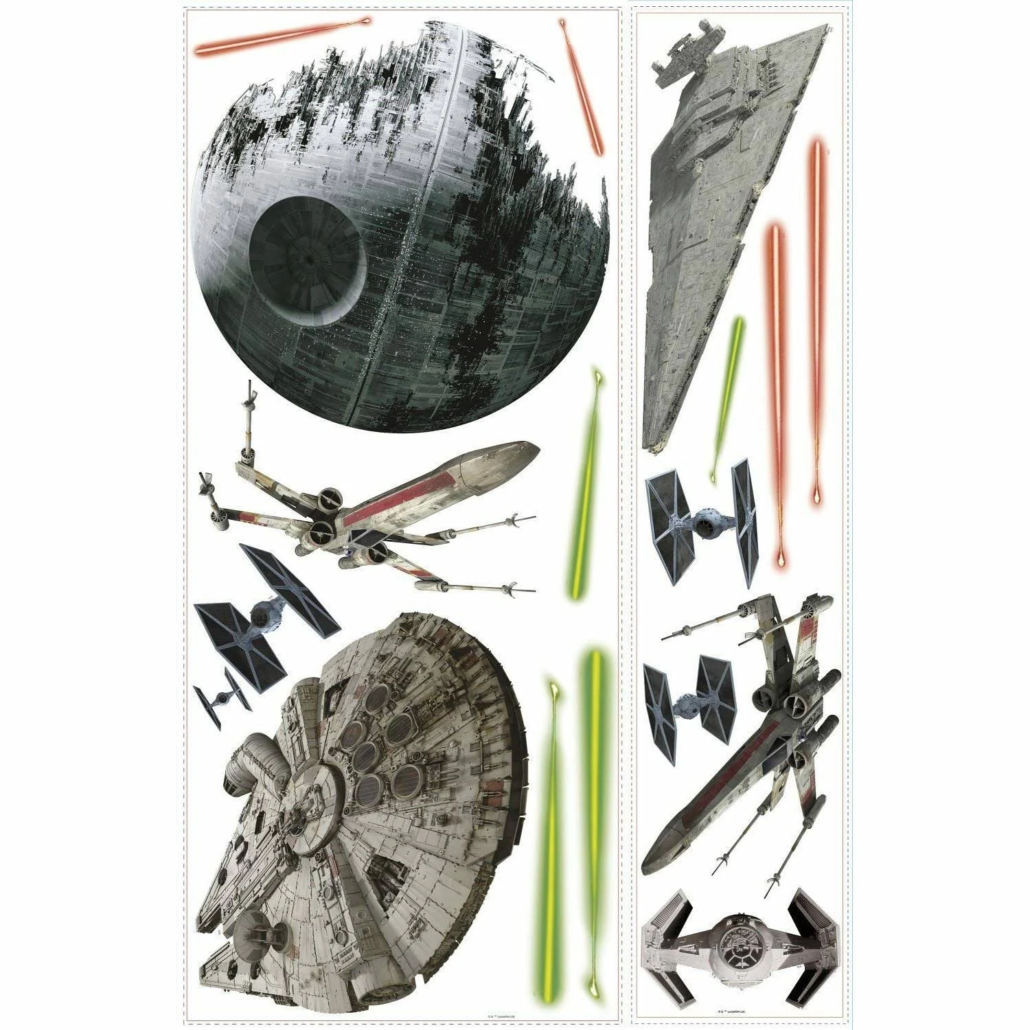 Roommates RMK3076GM Star Wars Classic Space Ships Peel and Stick Giant Wall Decals