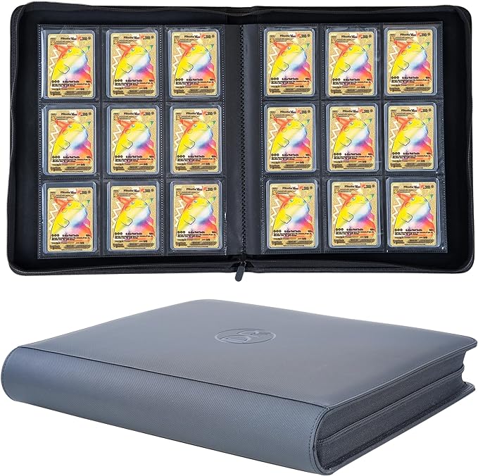 DRZERUI Toploader Binder, Holds 288 Top Loaders for Cards, 9 Pocket Top Loader Binders with Sleeves for 3" x 4" Rigid Card Holders for Trading Cards