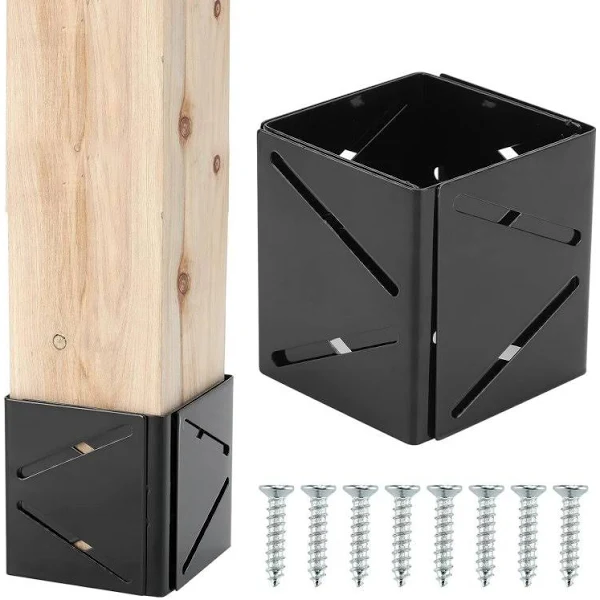 1 Pack Adjustable Post Sleeve - Fits 4x4, 4x6 & 6x6 Wood Posts - Ideal for Repair & Protection - Sturdy and Durable Stainless Steel for Long-Lasting Use