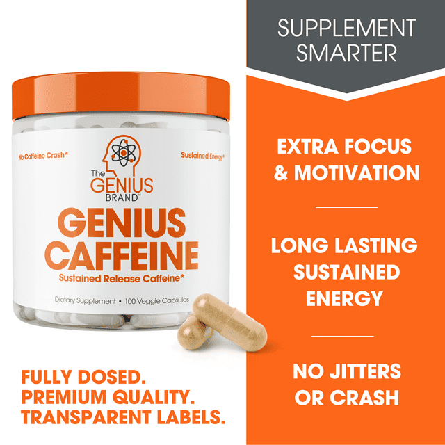 GENIUS CAFFEINE Extended Release Microencapsulated Caffeine Pills