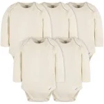 Gerber Baby Long Sleeve Solid Onesies Multi-Pack Interlock 180 Gsm