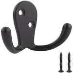 Basics Curved Zinc Robe Hook - Flat Black, 5-Pack