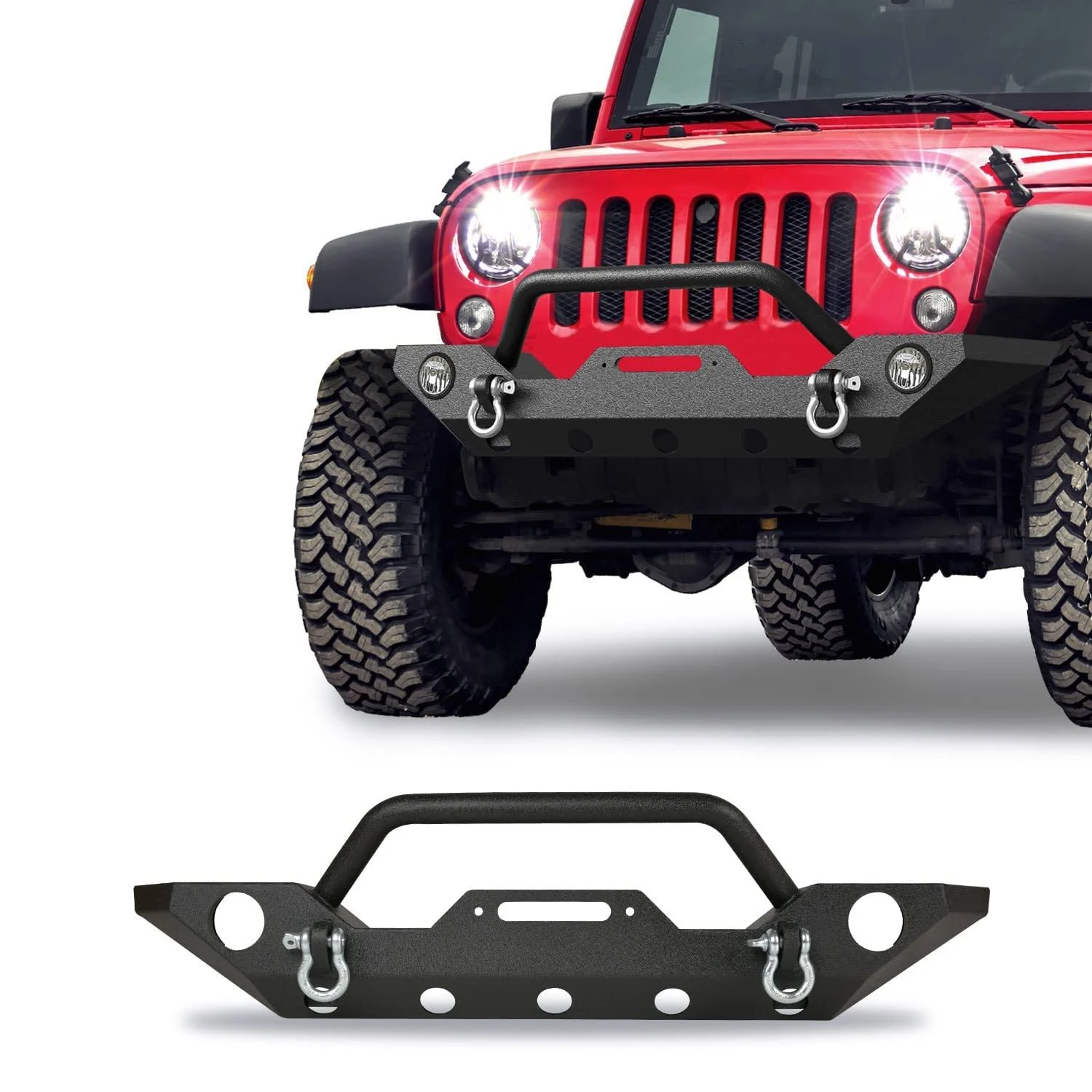 Rynoskin Front Bumper Fit 07-18 Jeep Wrangler JK|18-23 Wrangler JL (Excl. Rubicon ...