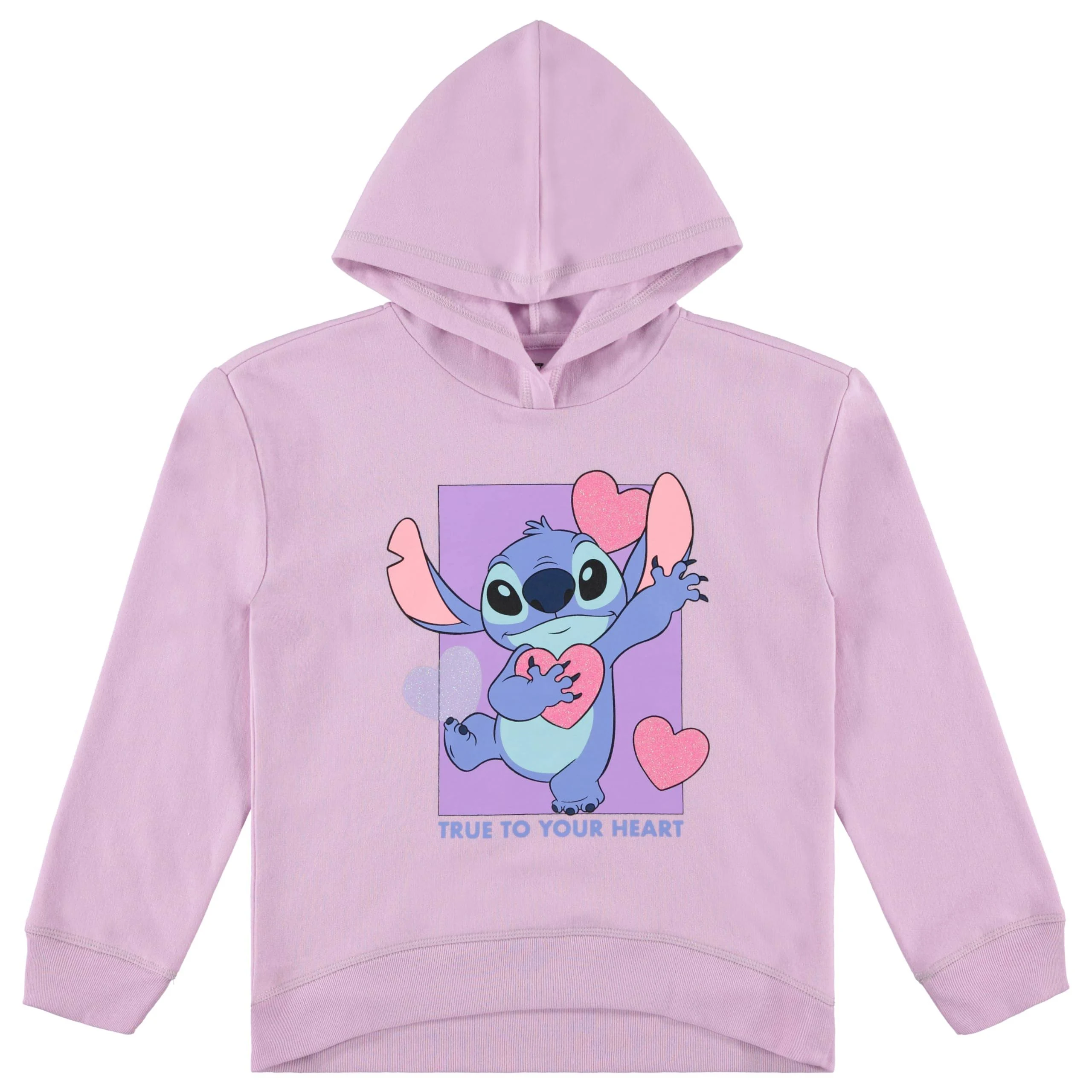 Disney Lilo & Stitch Little Girls French Terry Pullover Crossover Hoodie Tie Dye Blue 6