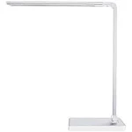 PHIVE Dimmable LED Desk Lamp with Fast Charging USB Port, Touch Control, 8-Level Dimmer / 4 Lighting Modes, Aluminum Body, Eye-Care LED, Table Lamp for Bedroom/Reading/Study (Silver)