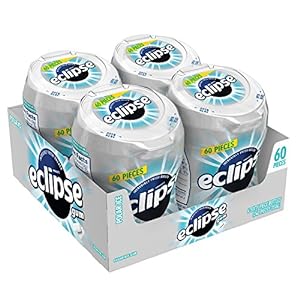 ECLIPSE Gum Polar Ice Sugar Free Chewing Gum 60-Piece Bottle (4 Pack) 