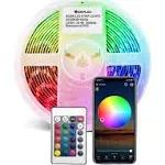 GIDEALED Smart WiFi RGBW LED Strip Lights 16.4ft Kit Work with Alexa and Google Assistant,Wifi RGBW led Controller with 24 Keys Remote for 5pin RGBW Strip Lights 300LEDs