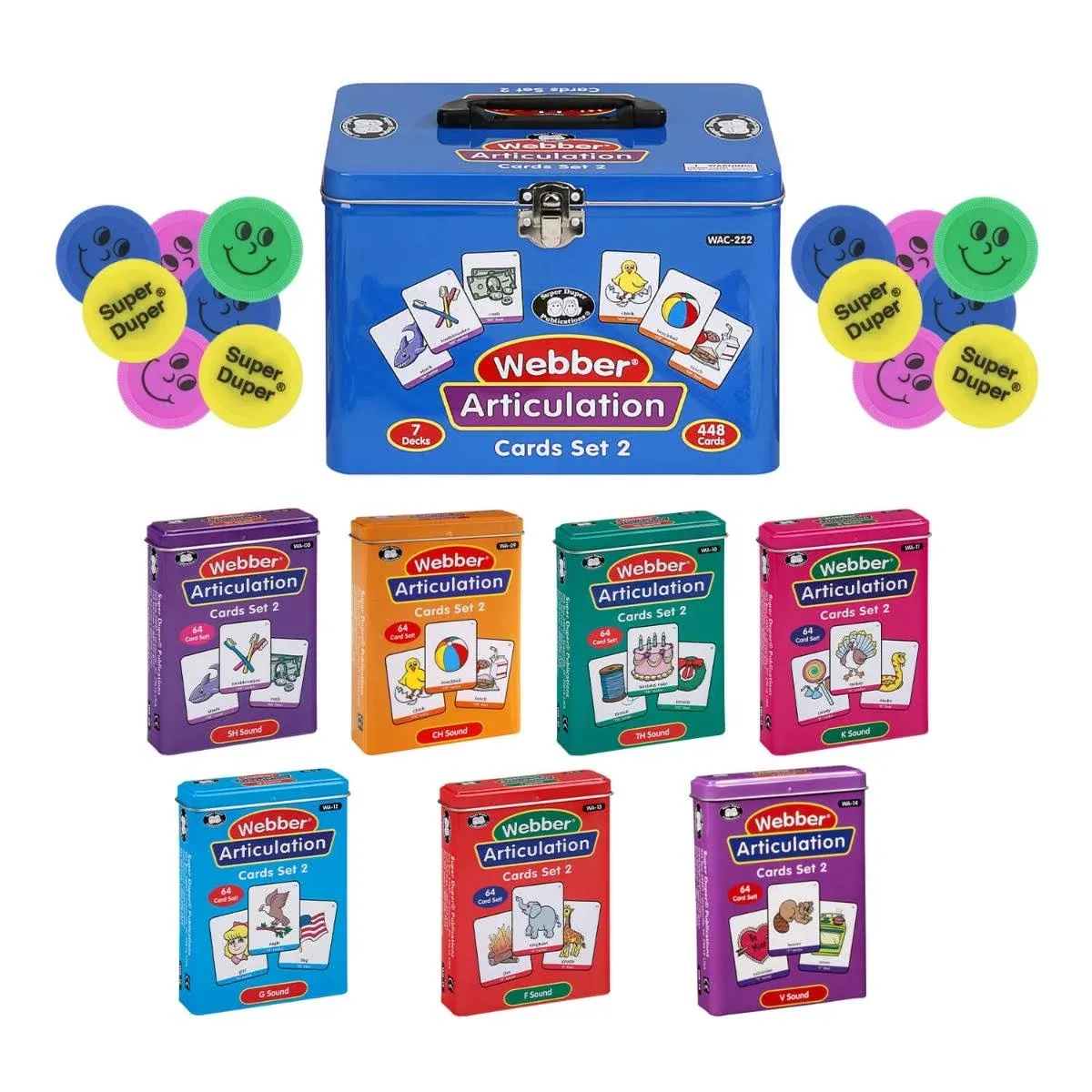 Super Duper Publications | Set of 7 Webber® Articulation Card Decks (Bundle Set 2) | Educational Learning Resource for Children