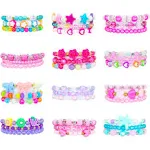 Elesa Miracle 36pc Little Girl Teens Kids Beaded Bracelet Value Set Kids Girl Party Favor Pretend Play Bracelet