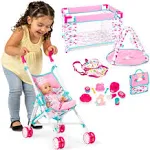 Kids 15-Piece 13.5in Newborn Baby Doll Nursery Role Play...