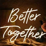 ATOLS Better Together Large Neon Sign for Wall Decor,with Dimmer Switch,Wedding