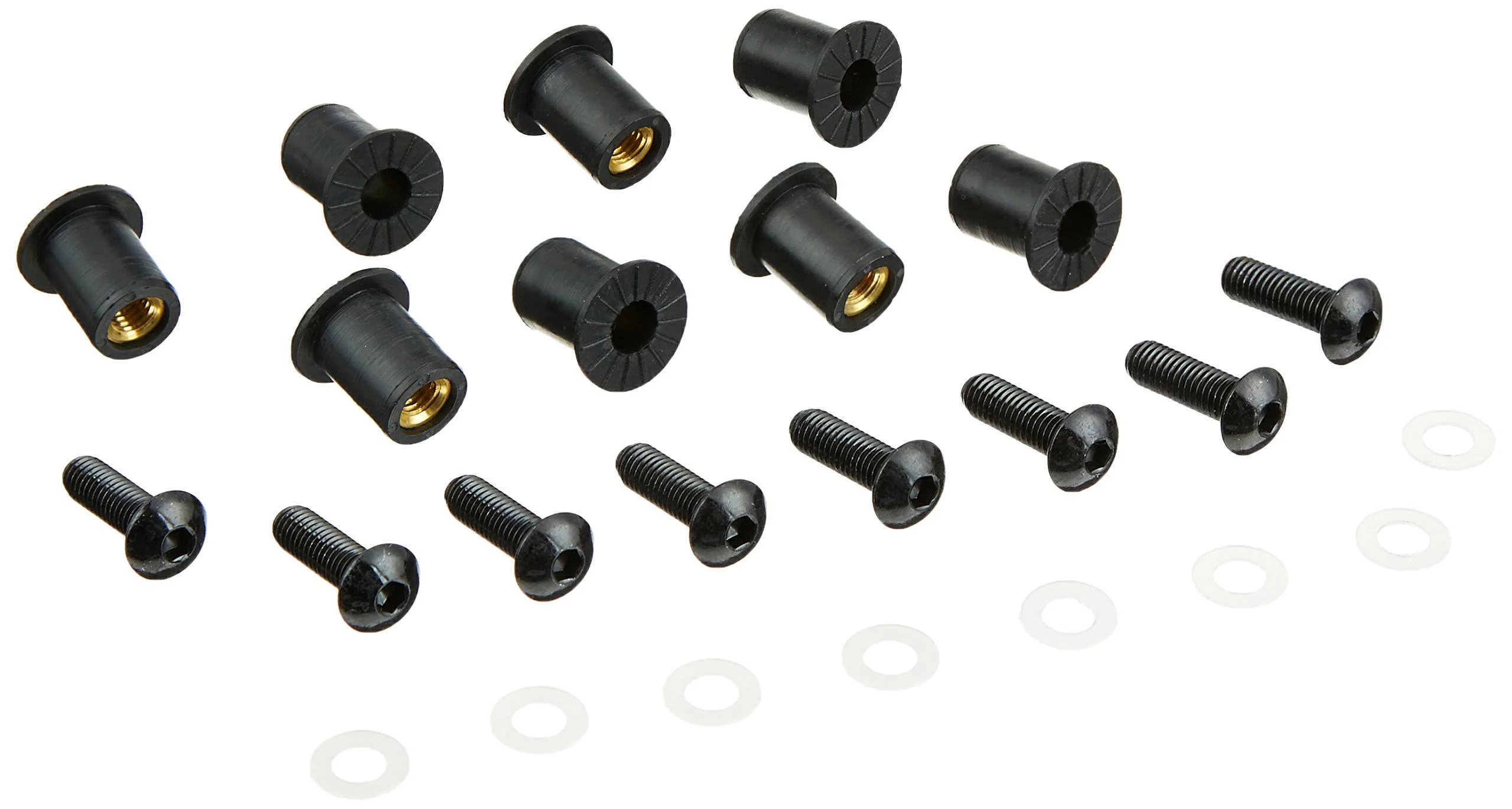 Puig Windscreen Screw Kit Black Well Nut 0957N