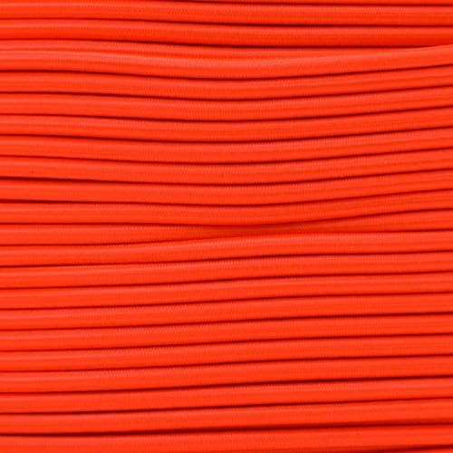 GOLBERG Elastic Shock Cord - 2.5mm, 1/32, 1/16, 3/16, 5/16, 1/8, 3/8, 5/8, 1/4, 1/2 inch diameter - 10, 25, 50, 100 ft lengths - Made in the USA (Neon Orange, 1/2in x 10ft)