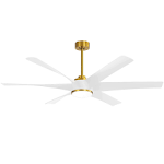 Breezary 60-in Black with Brown Blades Indoor/Outdoor Chandelier Ceiling Fan with Light and Remote (5-Blade)