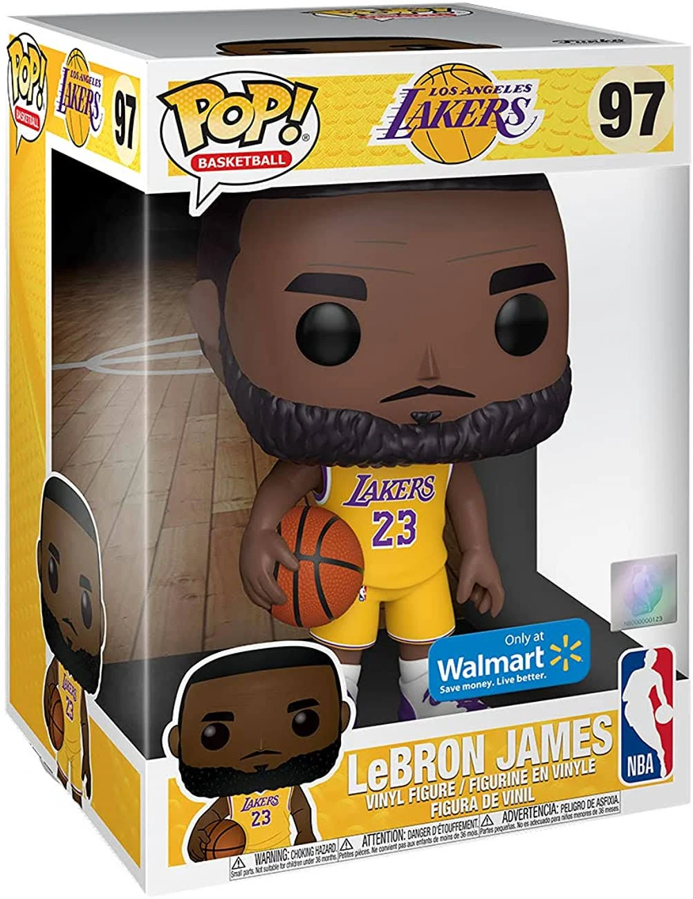 Funko Pop! Lebron James LA Lakers Yellow Home Jersey 10&#034; Vinyl Figure #97