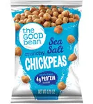 The Good Bean Crunchy Chickpeas Snacks, Sea Salt, 0.75 Ounce, 50 Count