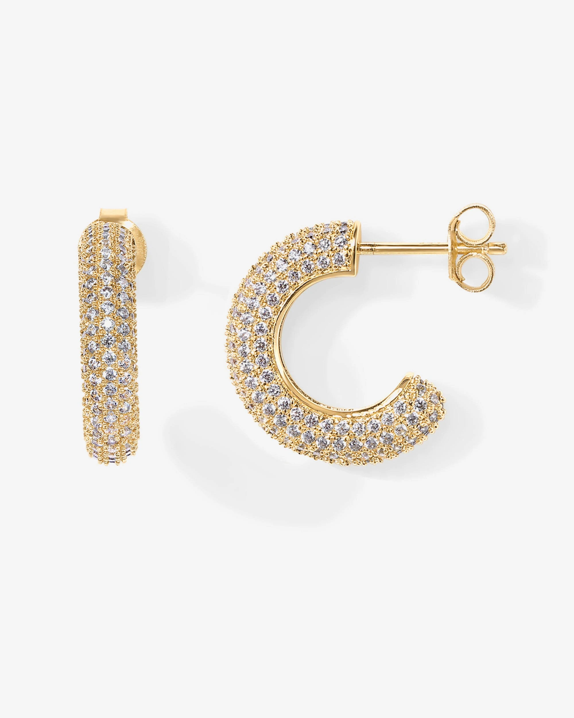 Cubic Zirconia Chunky Hoop Earrings