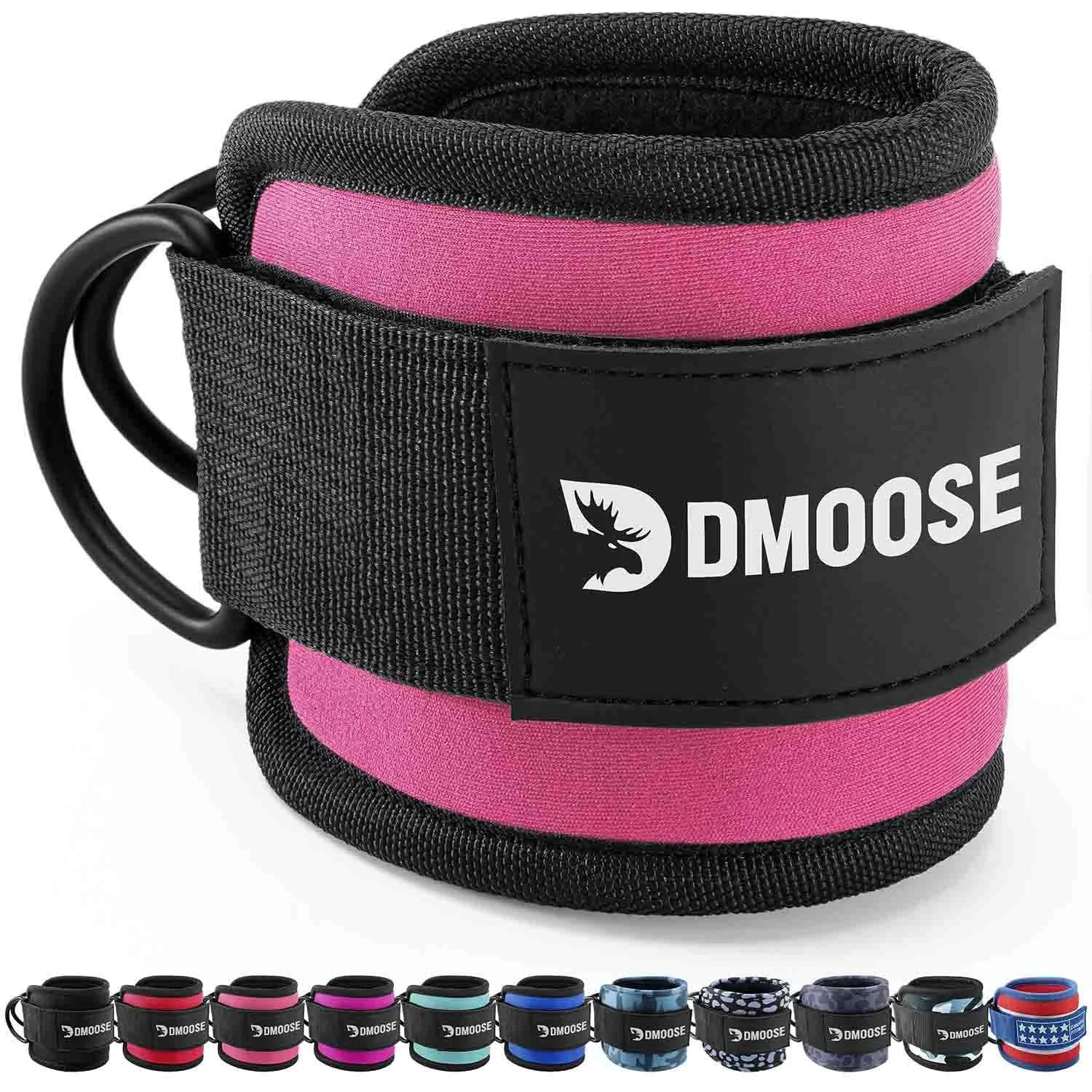 DMoose Fitness Ankle Straps for Cable Machines - One Size Fit with Premium Padding, Glute Kickback Ankle Strap for Women & Men, Cable Attachments for Gym, Booty Workouts, Leg Extension & Hip Abductors