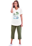 Plus Size Women's Two-Piece V-Neck Tunic & Capri Set by Woman Within in Paradise ...