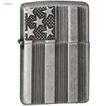 Zippo Pipe Lighter: United States Flag, Armor - Antique Silver Plate 2