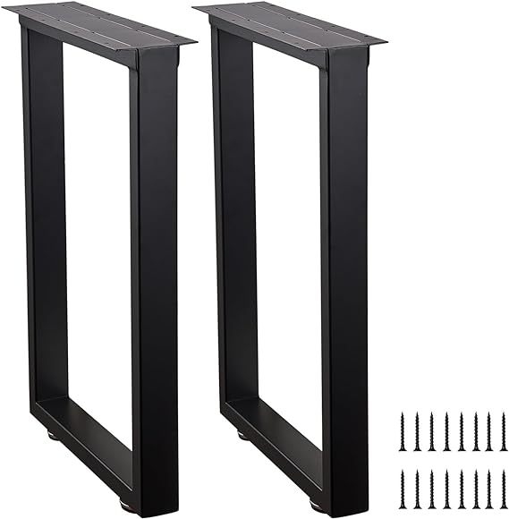 22 Inch Bench Legs Metal Coffee Table Legs Heavy Duty Table Legs Iron Bench Legs, Black, Set of 2