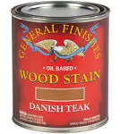 General Finishes- Danish Teak- Oil Base Wood Stain-1 Pint-New Old Stock