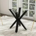 28 Inch Metal Table Legs for DIY Coffee Table, Dining Table, Desk, Golden Ratio Industrial & Art Heavy Duty Furniture Legs Glass, Marble, and Wood Table Tops are All Suitable Black