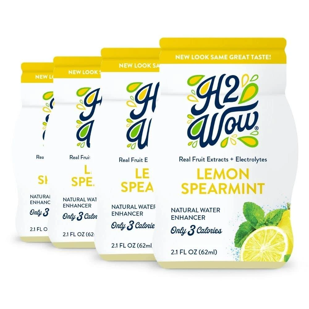 H2wOw Water Enhancer Drops-Lemon Spearmint Flavored Water 4 Pack