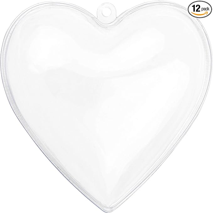 Hammont Heart Shaped Acrylic Candy Boxes - 12 Pack - 2.51"x2.08"x1.18"- Perfect for Weddings, Birthdays, Party Favors and Gifts | Designer Cute Clear Lucite Plastic Treat Containers