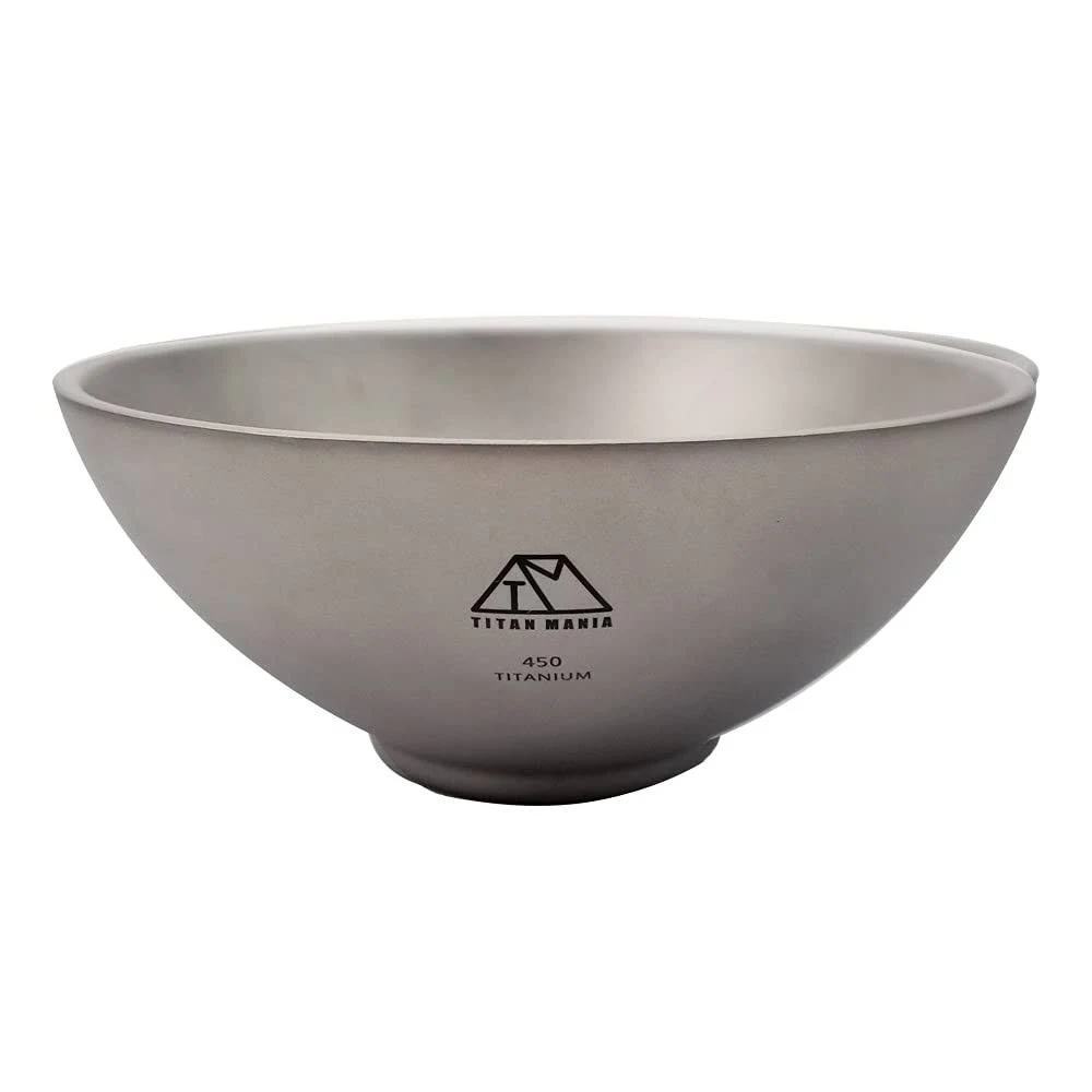 Titanium 450ml Double Wall Food Bowl L, Tableware, Ultra Lightweight, Sturdy, Outdoor Gear, Camping Equipment